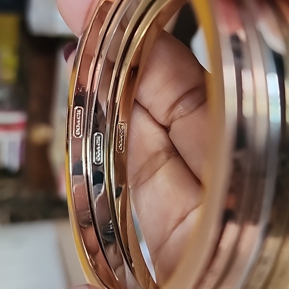 Tri color Coach bangle set - Picture 3 of 3